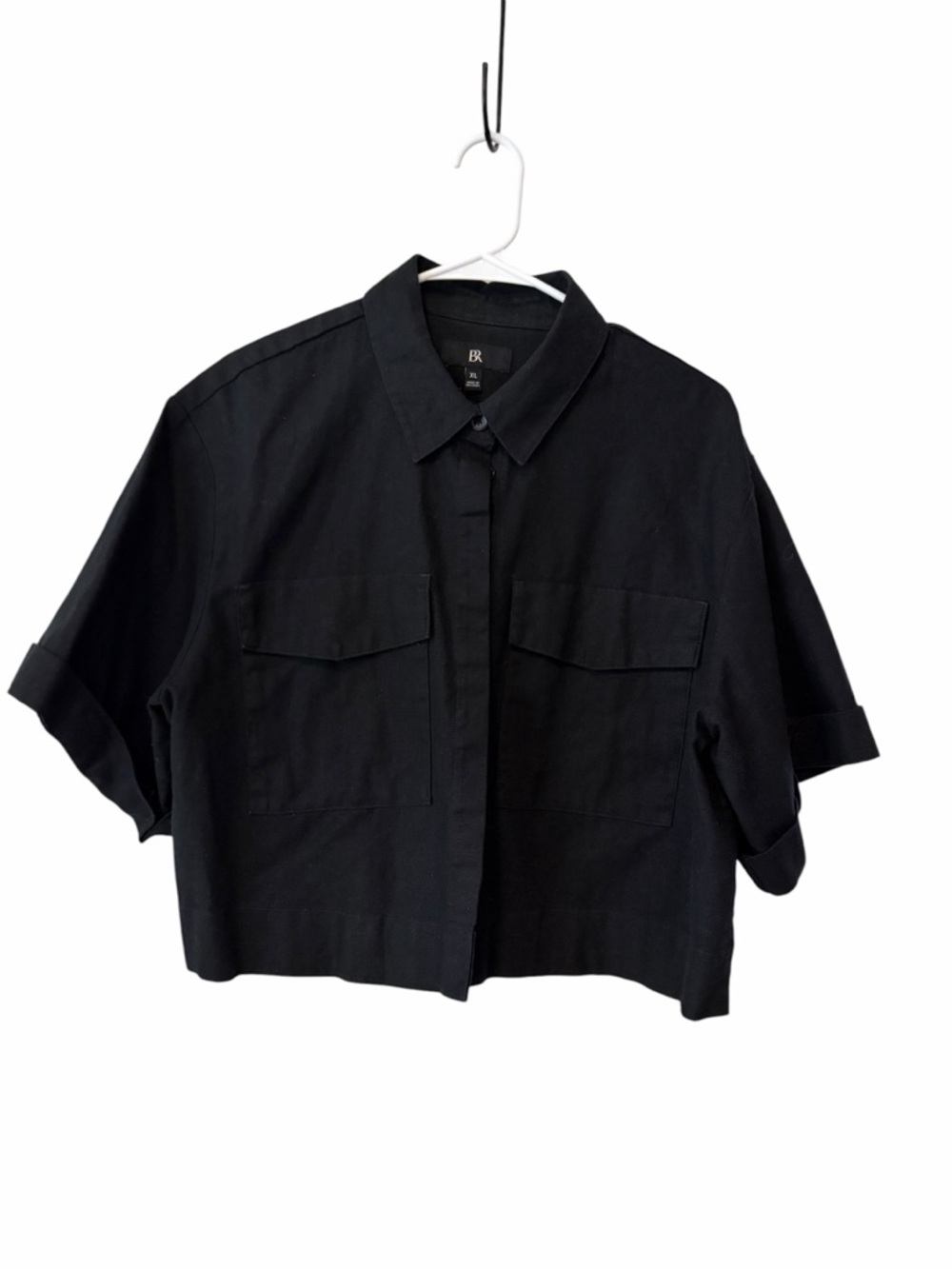 Banana Republic Black Button-Up Collared Shirt